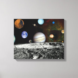 Solensystemet Voyager Bilder Montage Rymdfoton