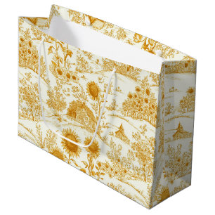 Solfält Landskap Vintage Gul Toile