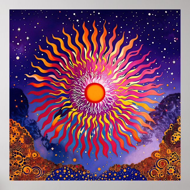 "Solfångare i Himmel" Sol Poster (Framsidan)