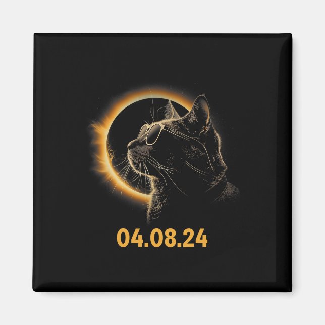 Solfångarglas, Eclipse Solar Eclipse Glass Cat Fun Magnet (Framsidan)