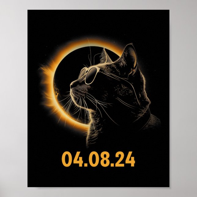 Solfångarglas, Eclipse Solar Eclipse Glass Cat Fun Poster (Framsidan)