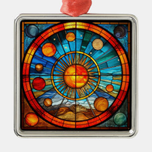 Solfångarsystem av rostat glas, ornament