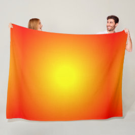 Solfärgad gul orange röd ljus glad fleecefilt