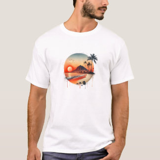 Solfärgad Kortärmad i Crewnacken T-Shirt