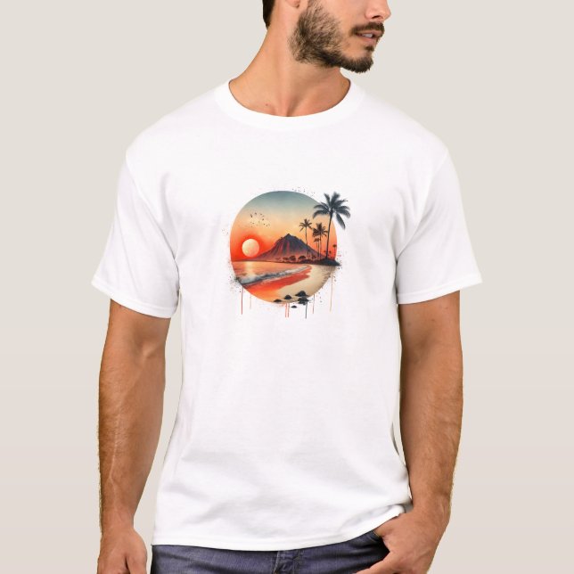 Solfärgad Kortärmad i Crewnacken T-Shirt (Framsida)