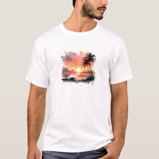 Solfärgad Kortärmad i Crewnacken T-Shirt