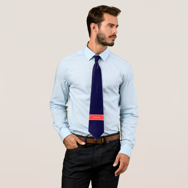 Solfärgat svart färgband i Namn Monogram Slips (In Situ)