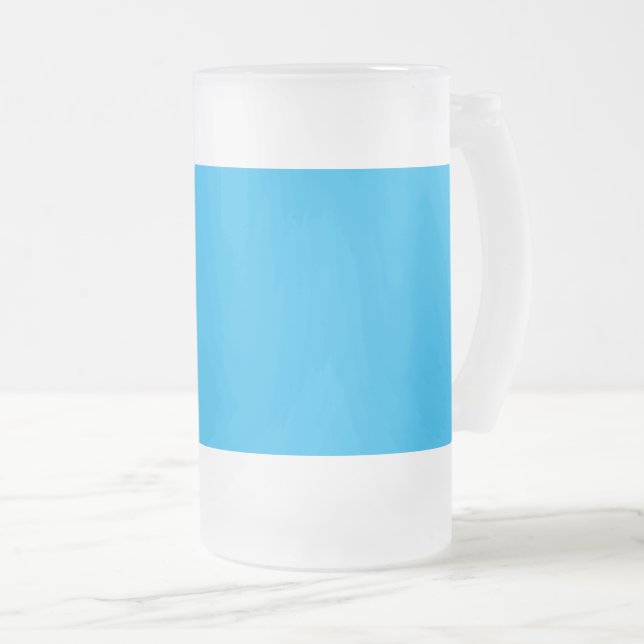 Solfast Cyanblå Bakgrund | Sommar Minimal Stil Frostat Ölglas (Framsida höger)