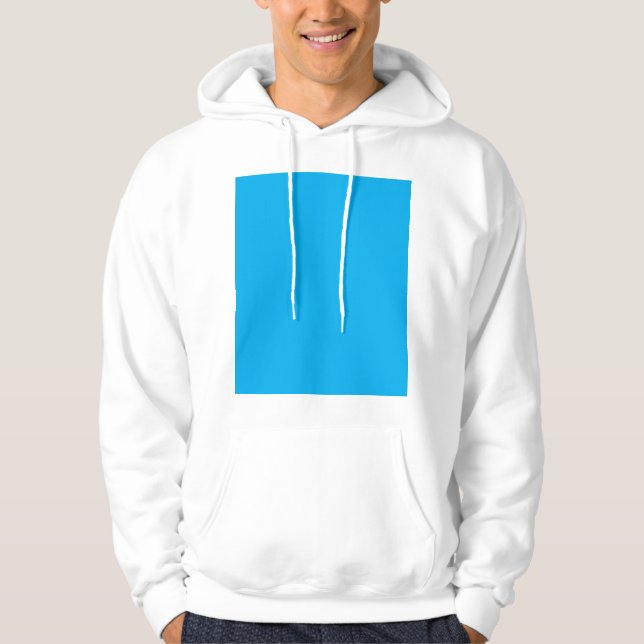 Solfast Cyanblå Bakgrund | Sommar Minimal Stil Hoodie (Framsida)