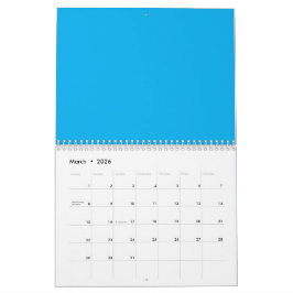 Solfast Cyanblå Bakgrund | Sommar Minimal Stil Kalender
