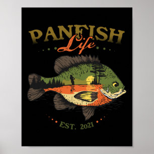 Solfisk fisk Panfish Life Est 2025 Fiske Fiskare Poster
