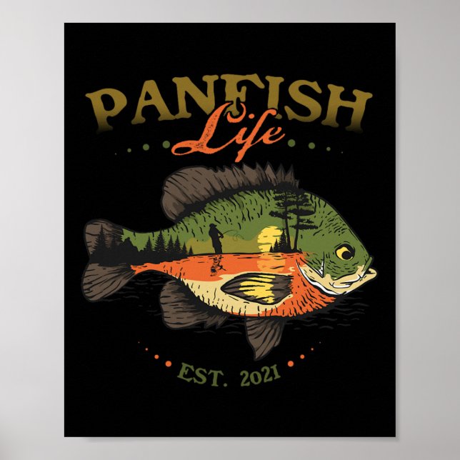Solfisk fisk Panfish Life Est 2025 Fiske Fiskare Poster (Framsidan)