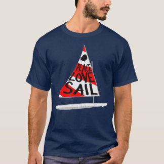Solfisk segelbåt, rödvit segelbåt t shirt