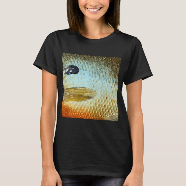 Solfiskskinn (Naturlig) Fiskfjällsmönster T Shirt (Framsida)