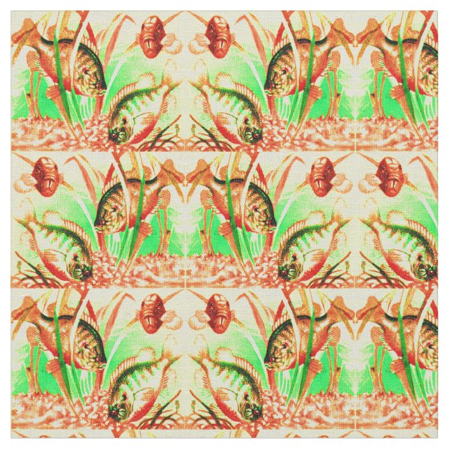 Solfisktryck i sötvatten tyg (Närbild)