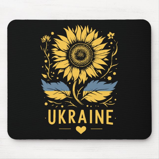 Solfjäder av Ukraina Jag Står Med Ukraina Fred För Musmatta (Framsidan)