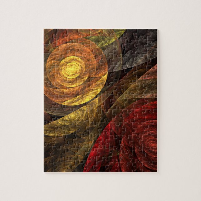 Solfjäder Blommig Modern Abstrakt Konst Mönster Pussel (Vertikal)
