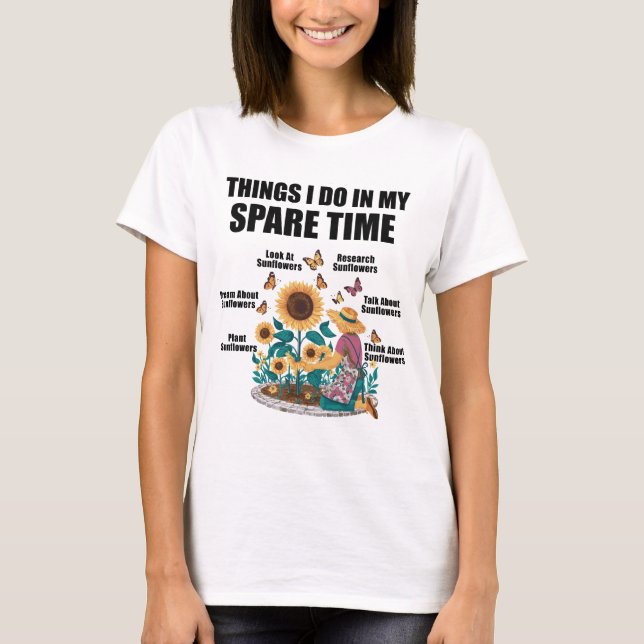 Solfjäder Med Fjärilar Blomma Solfjädrar Fält T Shirt (Framsida)