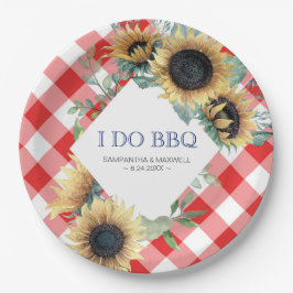 Solfjäder och röd tartan Jag gifter mig grillfest