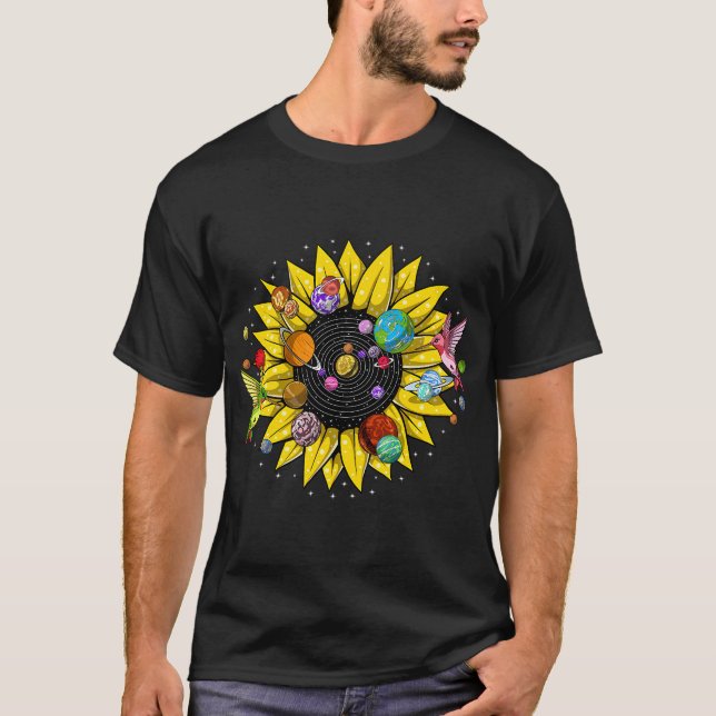Solfjäder solsystem t shirt (Framsida)