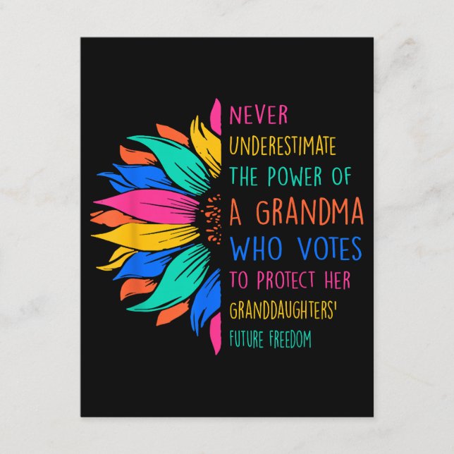 Solfjäder Underskatta Aldrig Kraften Hos Mormor Tilläggskort (Framsida)