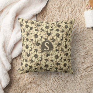 Solfjäder Vintage Charm Sepia Ton Kudd Kudde