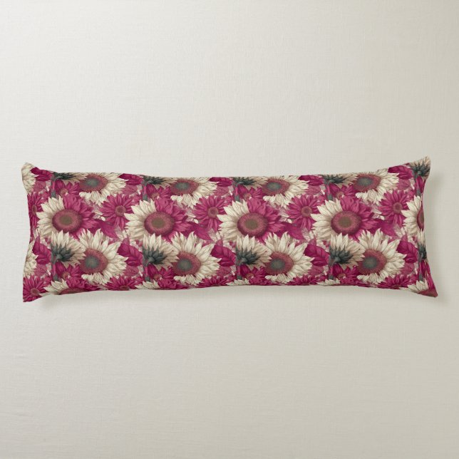 Solfjäderblomma estetisk dekoration Boho minneskum Kroppskudde (Baksidan)