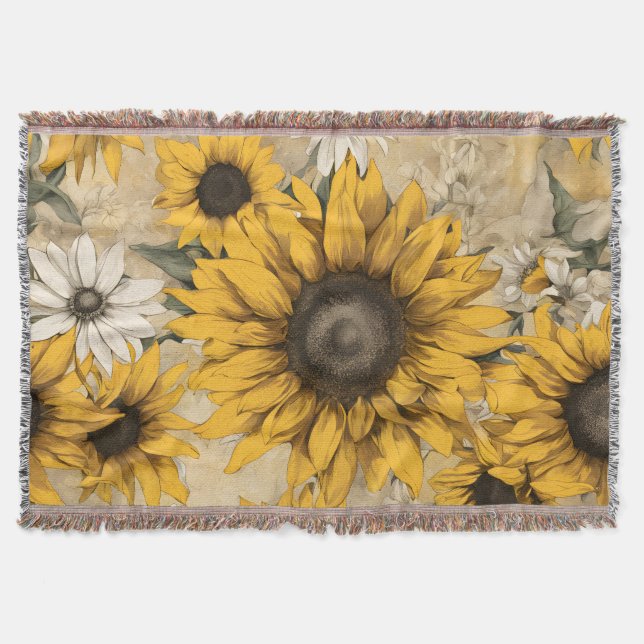 Solfjäderblomma Filt (Framsidan)