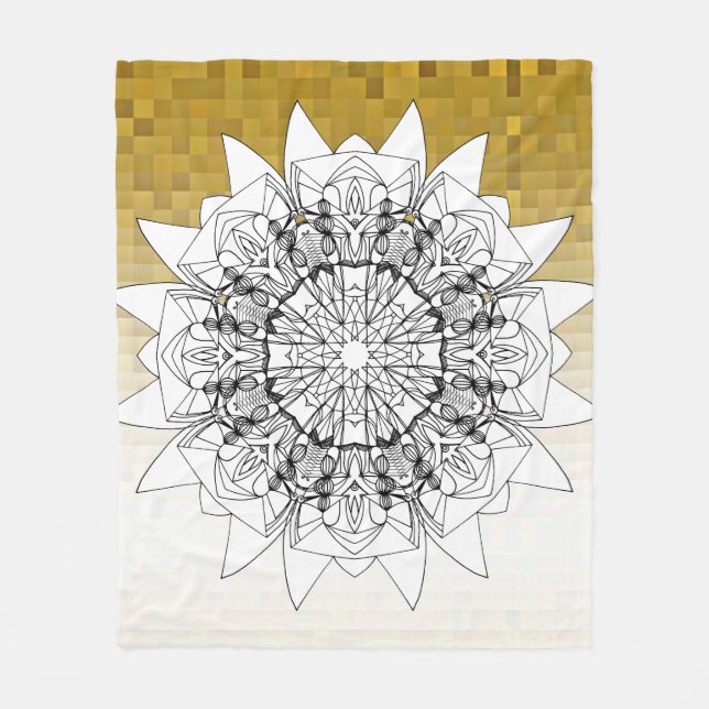 Solfjäderblomma Fleecefilt (Framsidan)