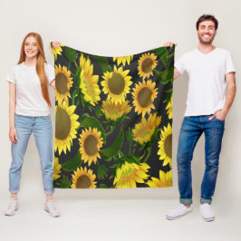 Solfjäderblomma Fleecefilt