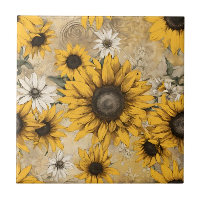 Solfjäderblomma Kakelplatta (Framsidan)