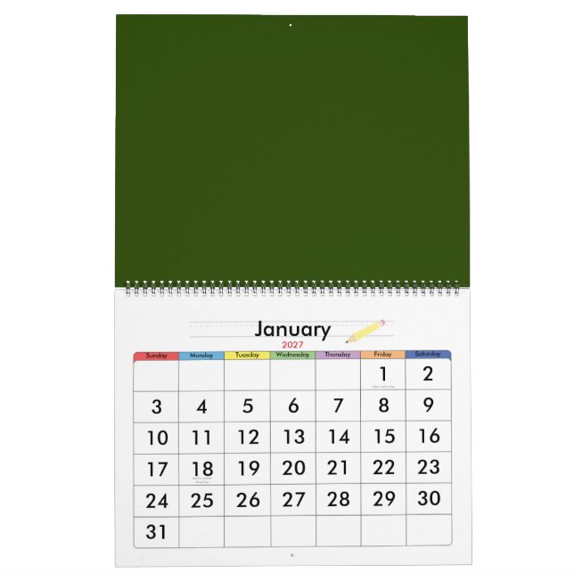 Solfjäderblomma Kalender (Jan 2027)