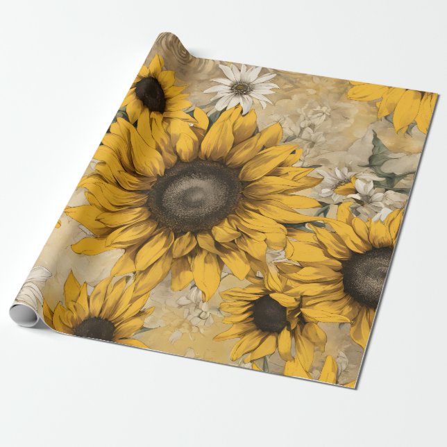 Solfjäderblomma Presentpapper (Utrullad)