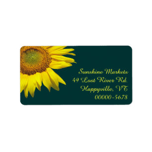 Solfjäderblomma Teal Returadressetiketter Medium S Adressetikett