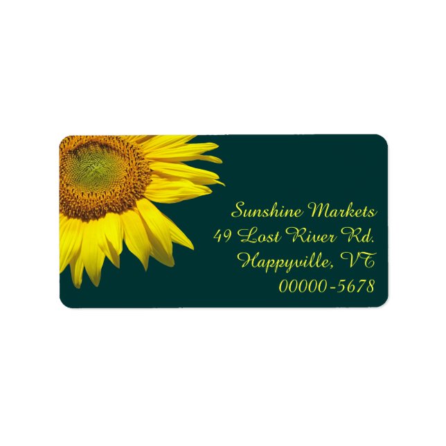 Solfjäderblomma Teal Returadressetiketter Medium S Adressetikett (Framsidan)