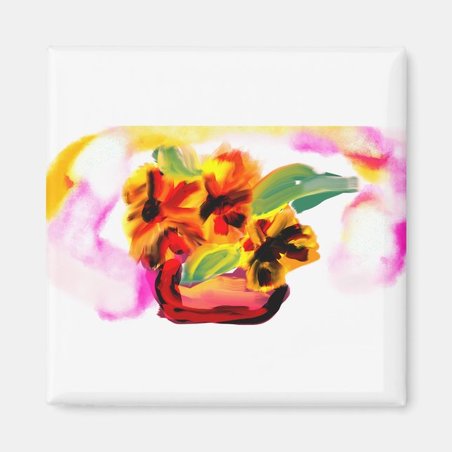 Solfjäderblomma till mors dag  magnet (Framsidan)