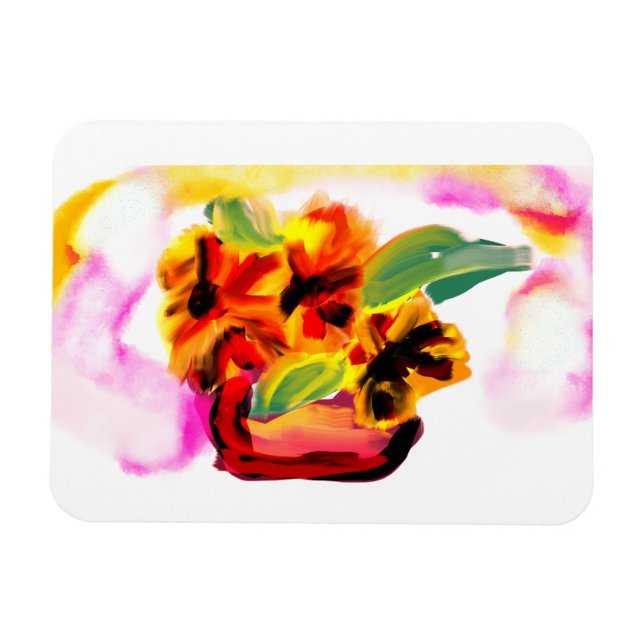Solfjäderblomma till mors dag  magnet (Horisontell)