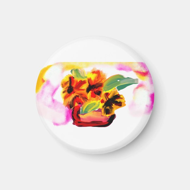 Solfjäderblomma till mors dag  magnet (Framsidan)