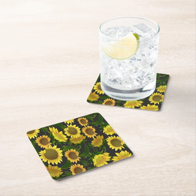 Solfjäderblomma Underlägg Papper Kvadrat (Insitu)