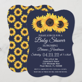 Solfjäderblommor Baby Shower-inbjudningar Rustik B Inbjudningar