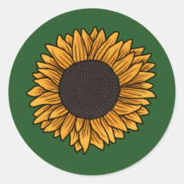 Solfjädergröna runda klistermärken