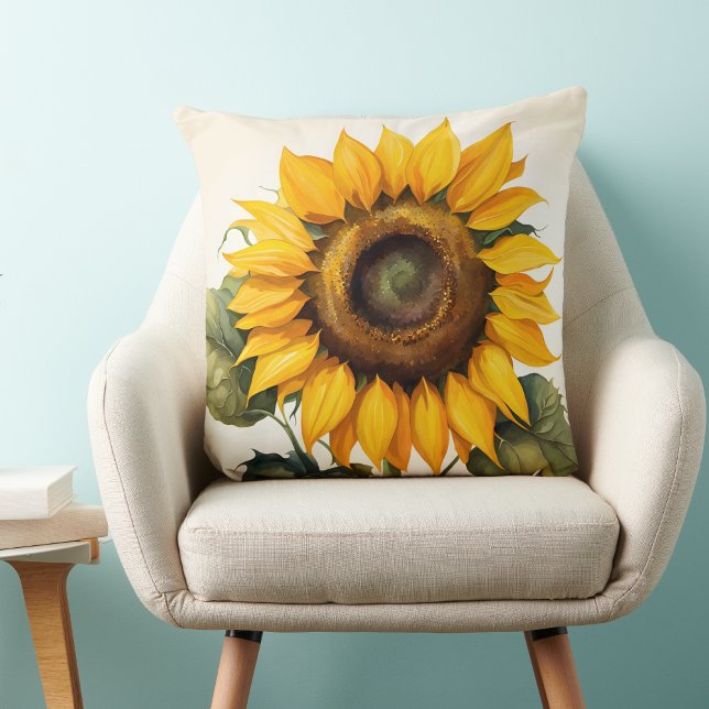 Solfjäderkudde - Stor Naturinspirerad Kuddé Kudde (🌻 Nature's Embrace: Extra Large Sunflower Pillow! 🌿)