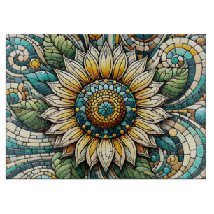 Solfjädermosaik i glas