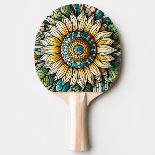 Solfjädermosaik i glas pingisracket