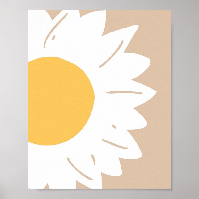 Solfjädersglöd – Minimalistisk blomsterkonst för v Poster (Framsidan)