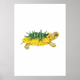 Solfjäderssköldpadda – Botanisk Fantasykonsttryck Poster