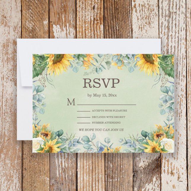 Solfjädra Eukalyptusblad Bröllops RSVP-kort OSA Kort (Skapare uppladdad)