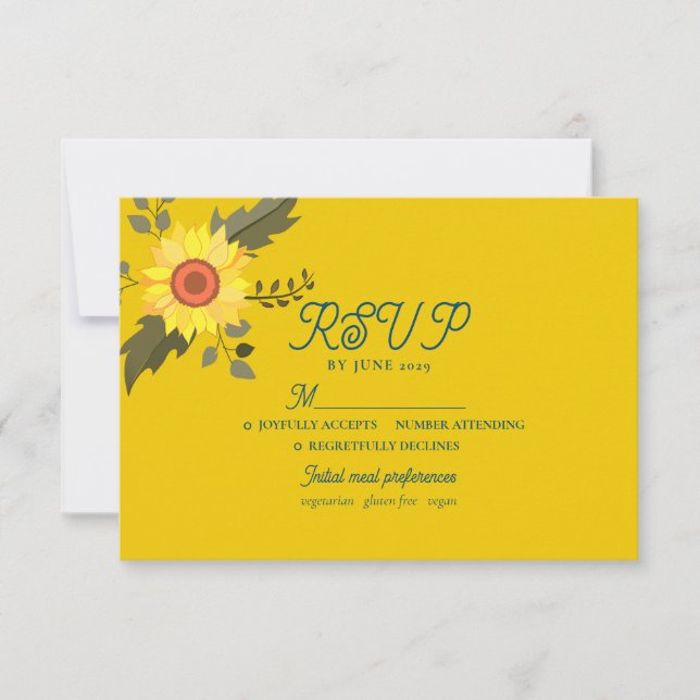 Solfjälder Boho Bröllop RSVP-kort OSA Kort (Framsida)