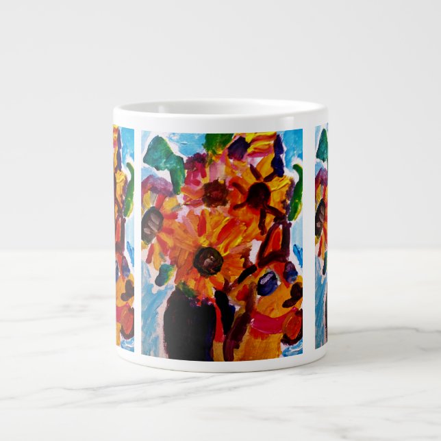 Solfjälder och chihuahua  jumbo mugg (Framsidan)
