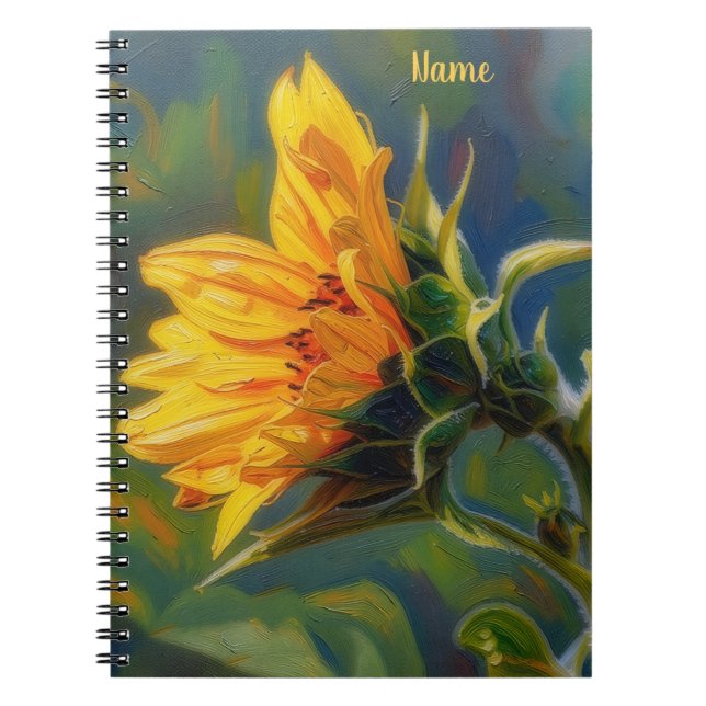 Solfjäll Konst Blommig Anteckningsbok Journal Anpa (Framsidan)
